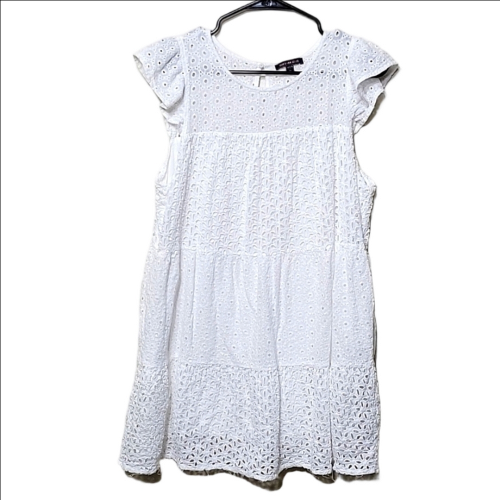 Skies Are Blue White Lace Mini Dress Extra Large